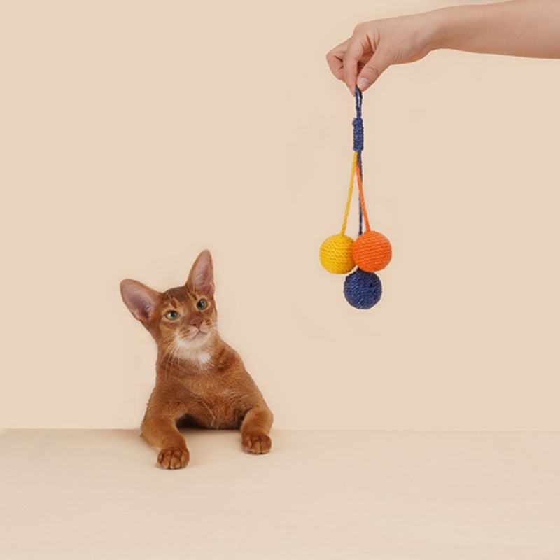 JMT-242122 Cat Teaser Stick with Bite Resistant Catnip Ball - Interactive Cat Toy Set for Kittens and Pets