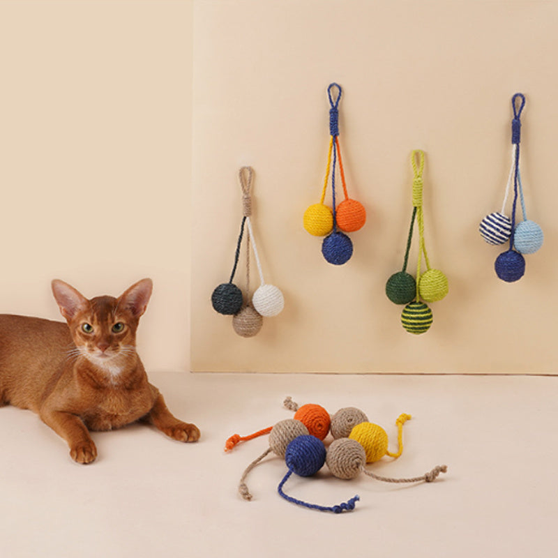 JMT-242122 Cat Teaser Stick with Bite Resistant Catnip Ball - Interactive Cat Toy Set for Kittens and Pets