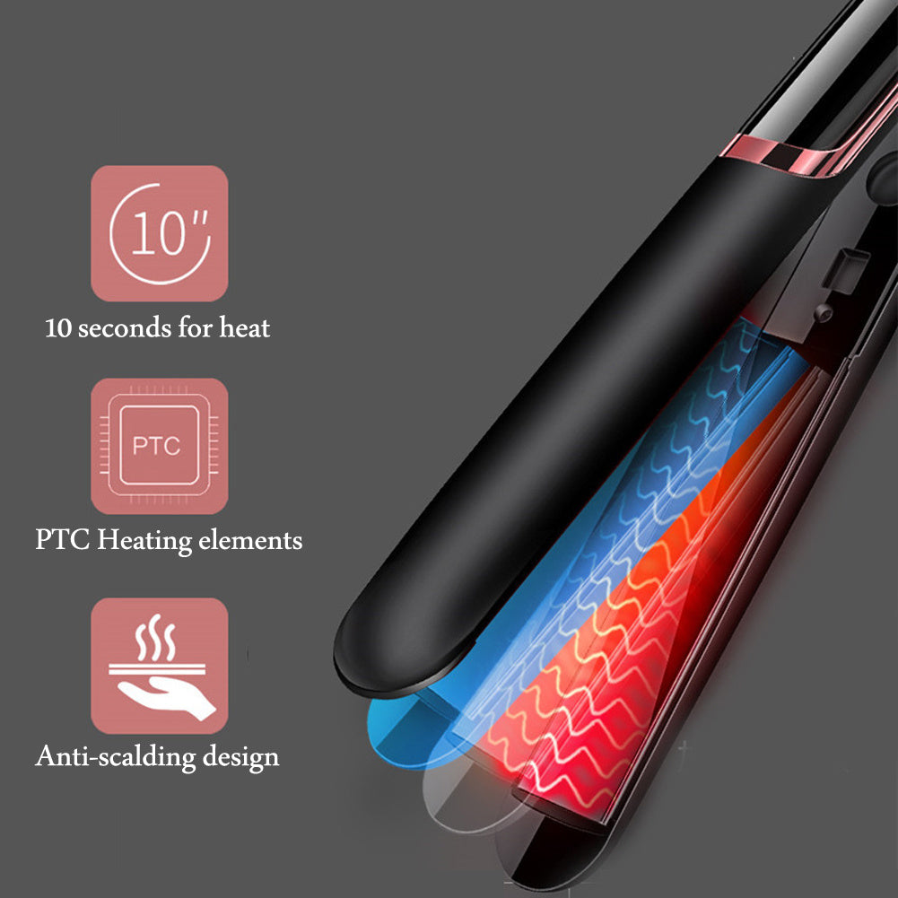 JMT-242122 Gold Ceramic Hair Straightener with LED Display, Adjustable Temperature for Wet and Dry Hair, 21mm-30mm Curling Iron