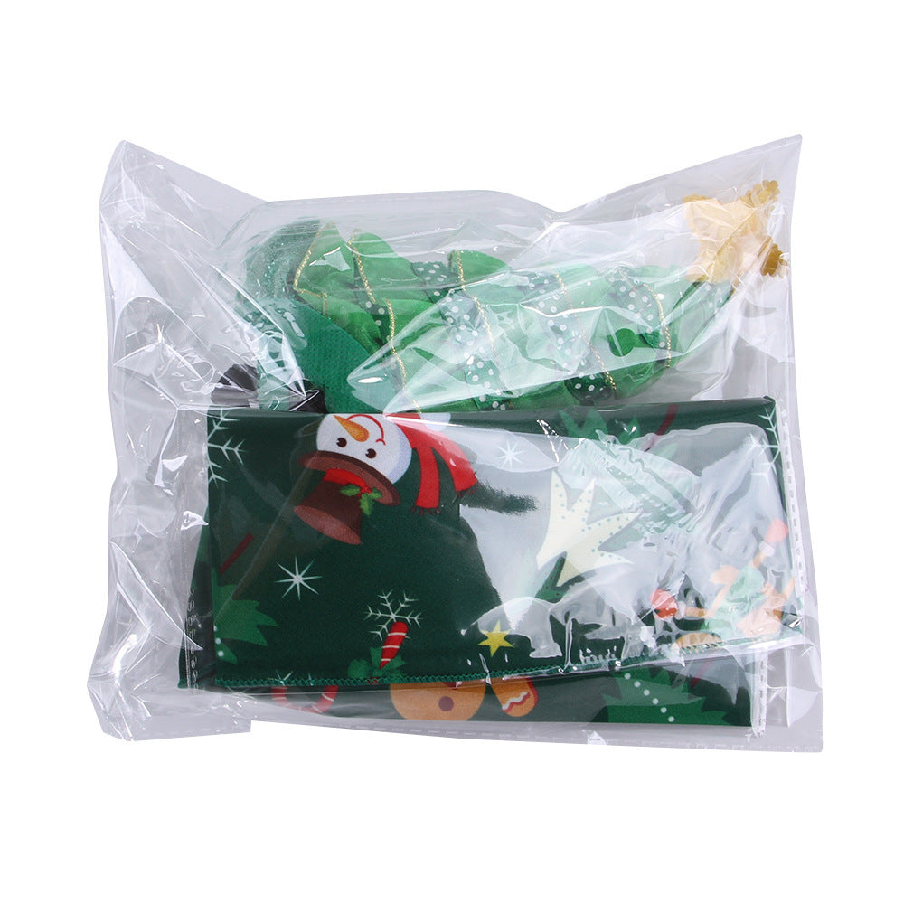 JMT-242442 Pet Christmas Suit with Hat and Triangle Scarf Set - Available in Red Plaid, Green Plaid, and Snowman Designs