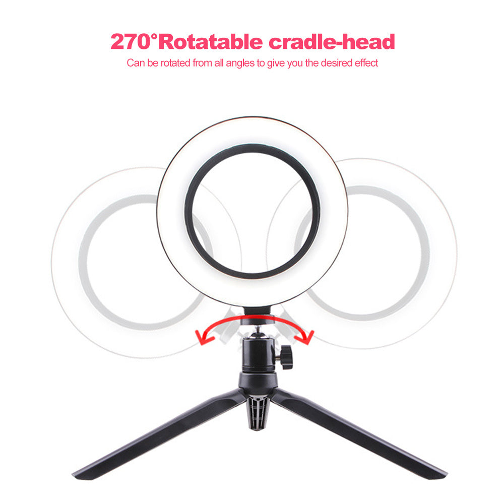 JMT-242506 Universal LED Ring Light with Bluetooth Remote and Tripod, 26cm Fill Light for Desktop Live Streaming