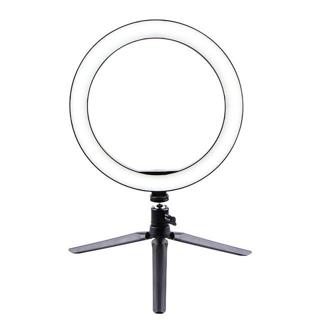 JMT-242506 Universal LED Ring Light with Bluetooth Remote and Tripod, 26cm Fill Light for Desktop Live Streaming