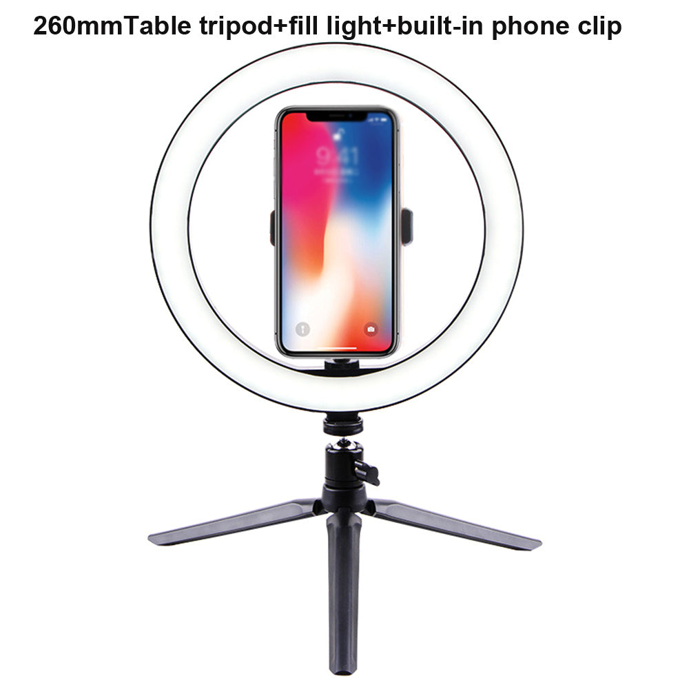 JMT-242506 Universal LED Ring Light with Bluetooth Remote and Tripod, 26cm Fill Light for Desktop Live Streaming