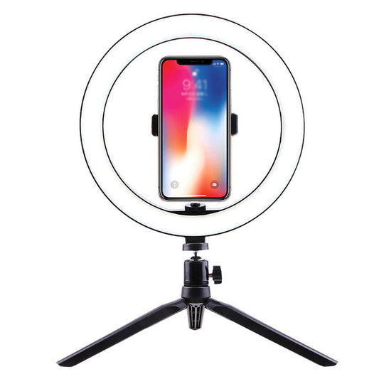 JMT-242506 Universal LED Ring Light with Bluetooth Remote and Tripod, 26cm Fill Light for Desktop Live Streaming