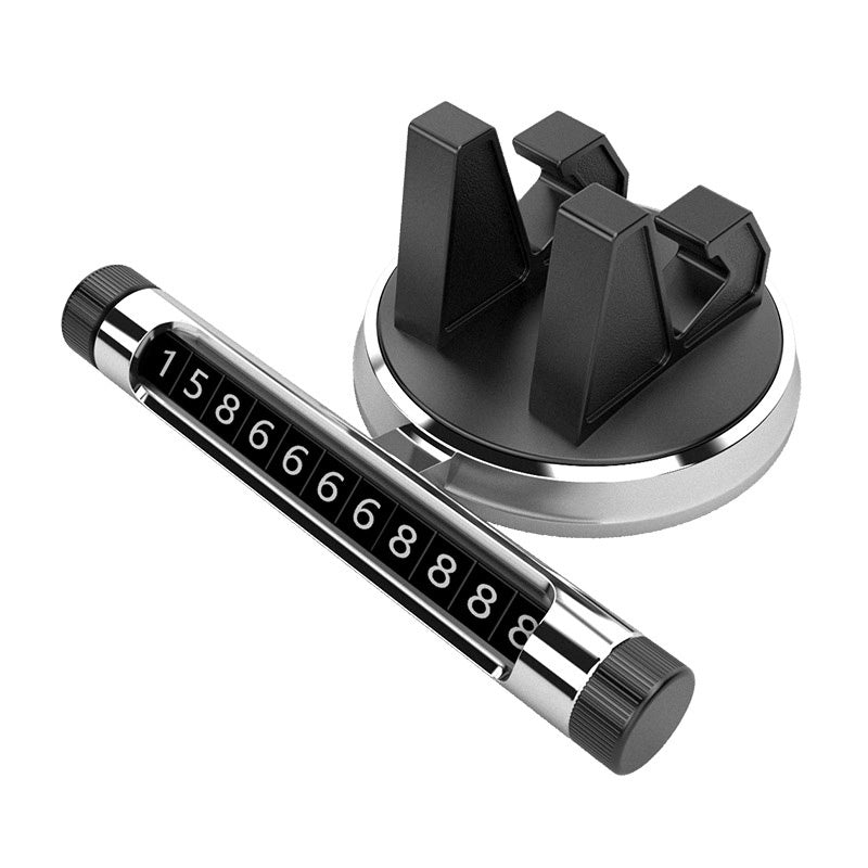 JMT-242826 Universal Multifunctional Car Phone Holder with Luminous Parking Number Plate, ABS and Silicone Design