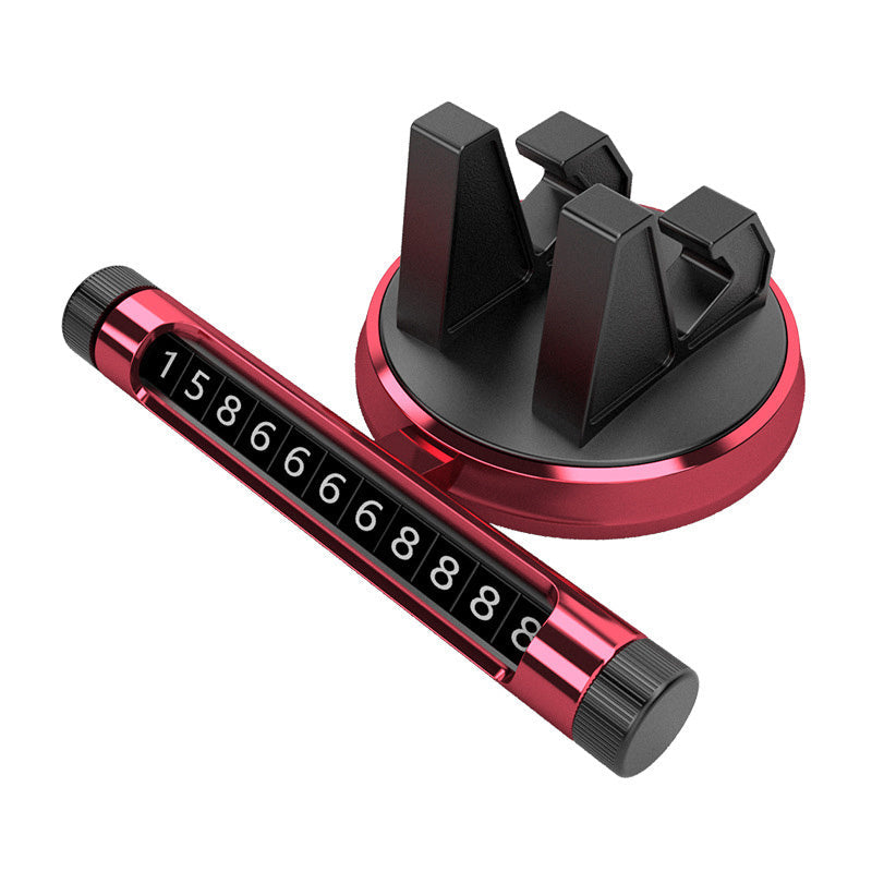 JMT-242826 Universal Multifunctional Car Phone Holder with Luminous Parking Number Plate, ABS and Silicone Design