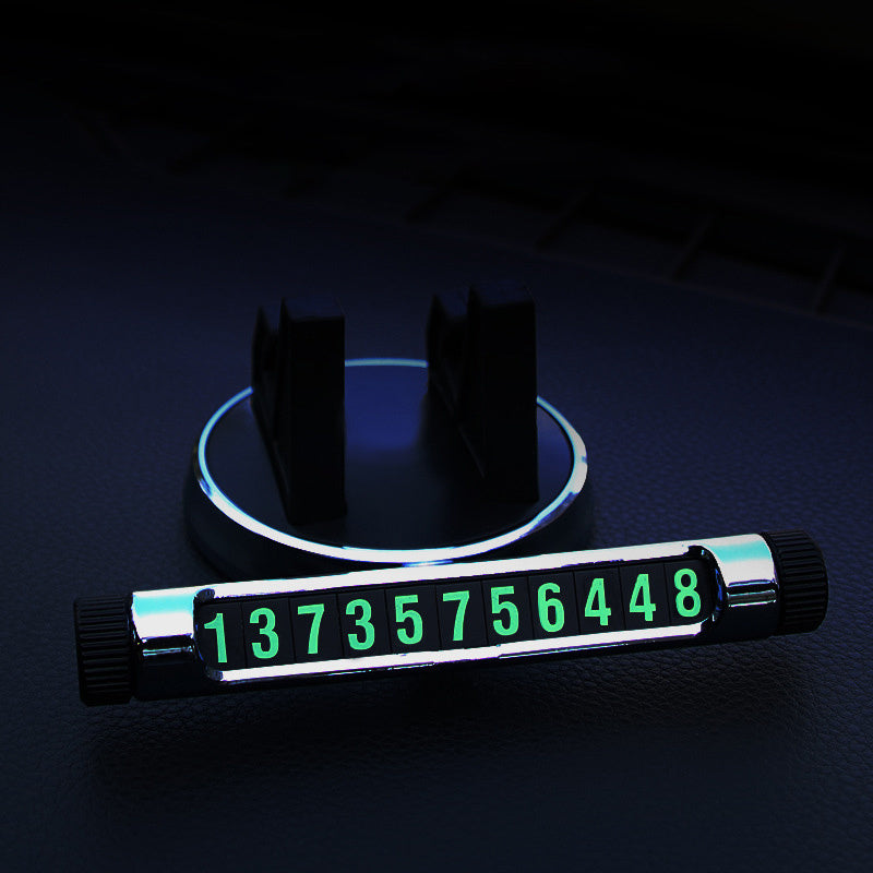 JMT-242826 Universal Multifunctional Car Phone Holder with Luminous Parking Number Plate, ABS and Silicone Design