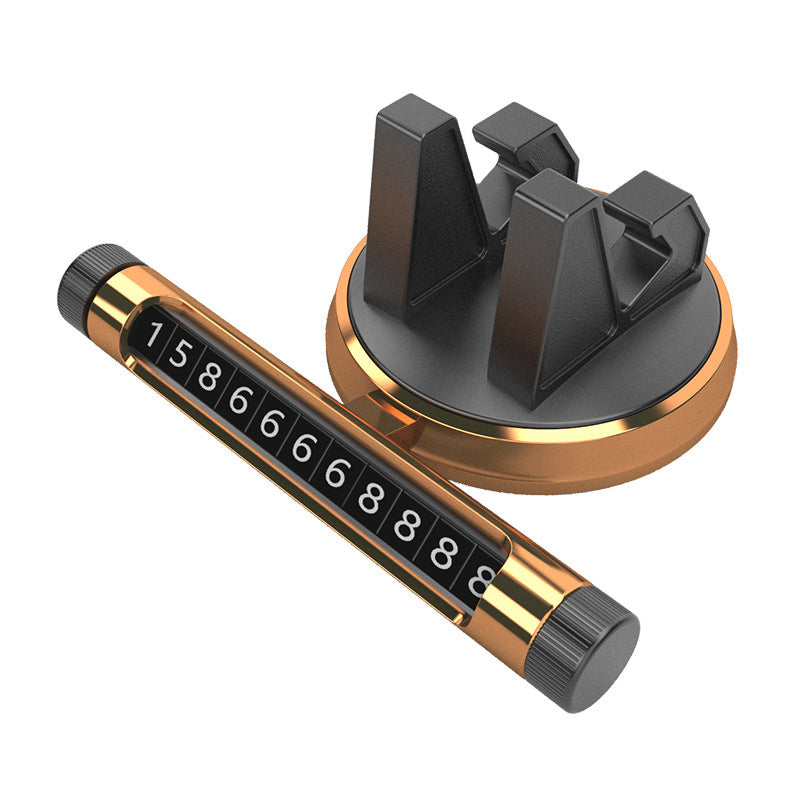 JMT-242826 Universal Multifunctional Car Phone Holder with Luminous Parking Number Plate, ABS and Silicone Design