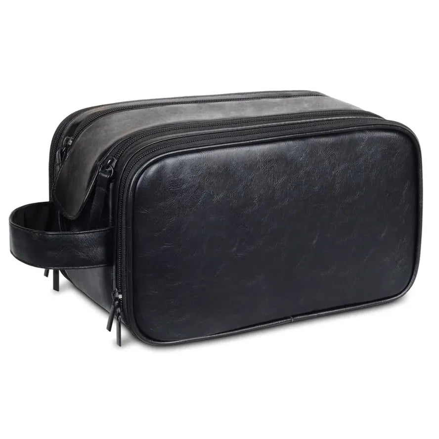 JMT-243018 Large Capacity PU Leather Men's Toiletry Bag - Retro Multifunctional Travel Storage