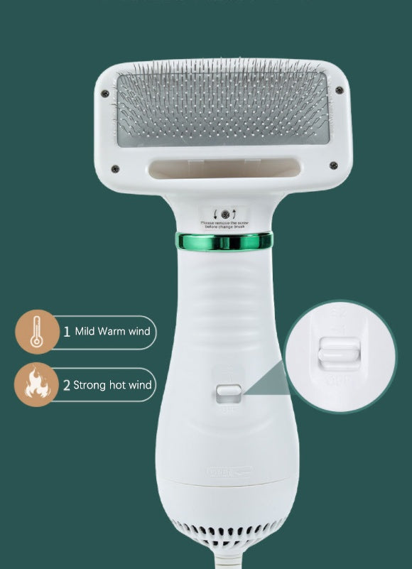 JMT-243210 All-in-One Cat and Dog Brushing Comb with Hair Dryer and Adjustable Warm Air Settings