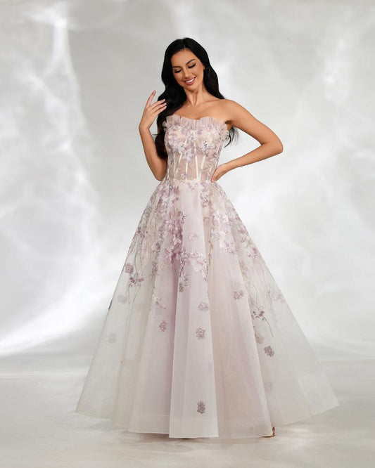 JMT-243210 Elegant Pink Evening Gown for Women, Style SH0137