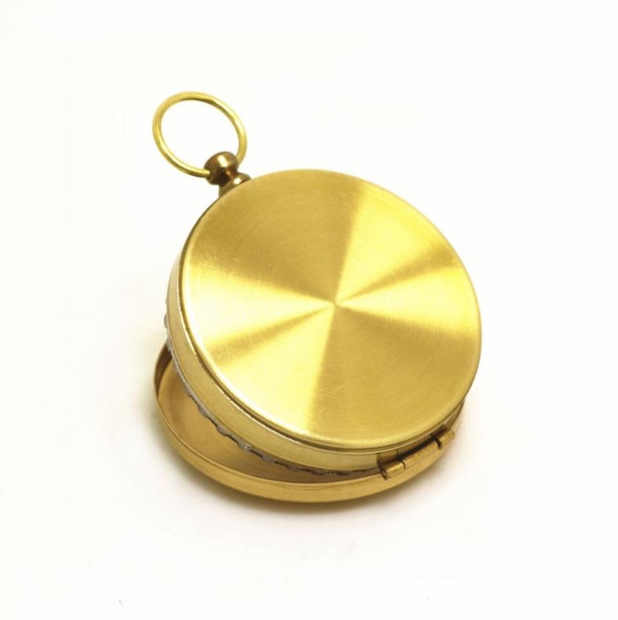 JMT-244170 Copper Pocket Watch Compass - Metal Flip Outdoor Navigation Tool