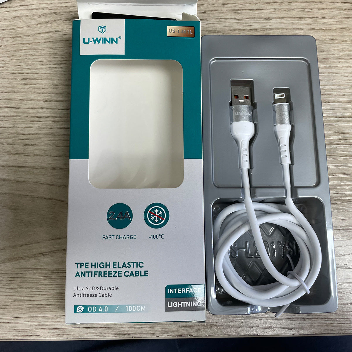 JMT-244298 1M Lightning Cable, 2.4A Fast Charging USB 3.0, Compatible with Apple Devices
