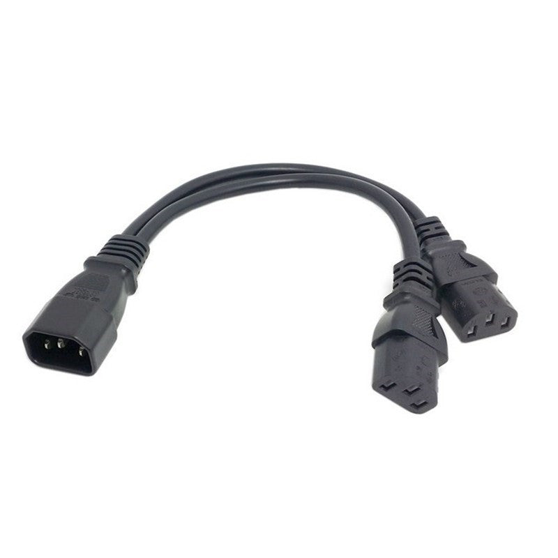 JMT-244298 C14 to Dual C13 Y Splitter Adapter Cable - 250V, 10A, 35 cm Length