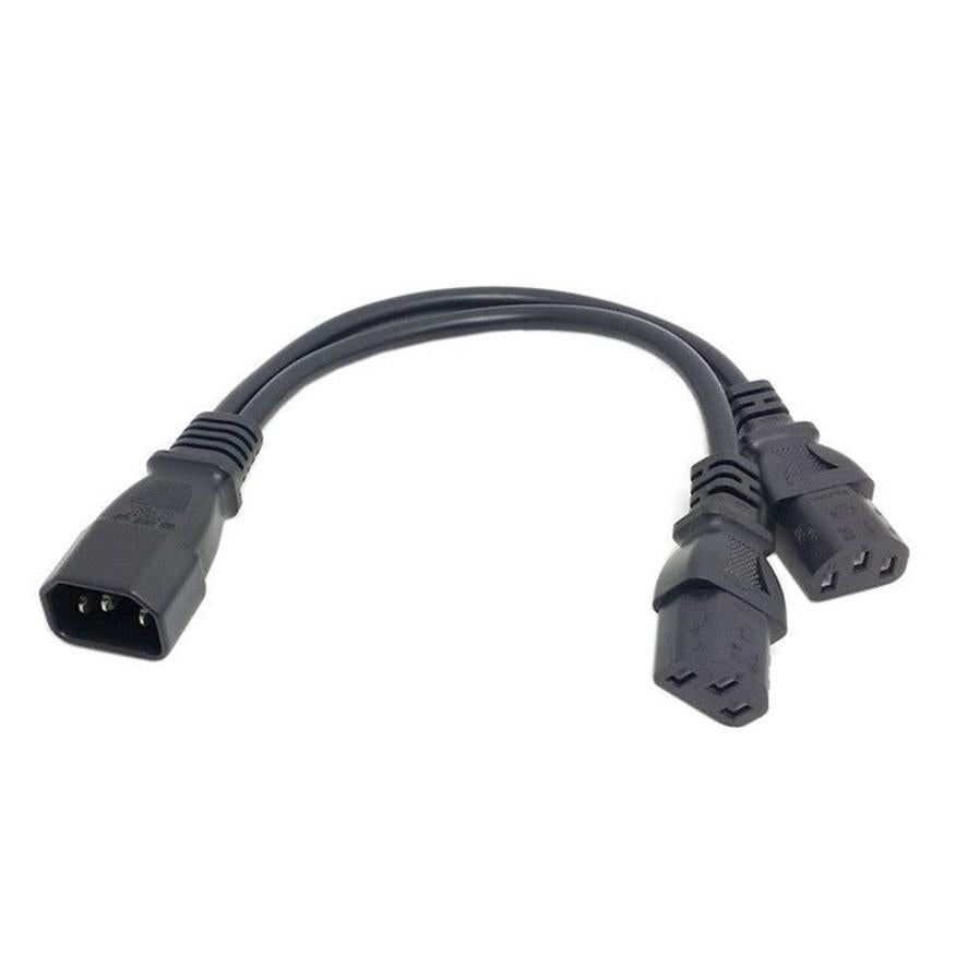 JMT-244298 C14 to Dual C13 Y Splitter Adapter Cable - 250V, 10A, 35 cm Length