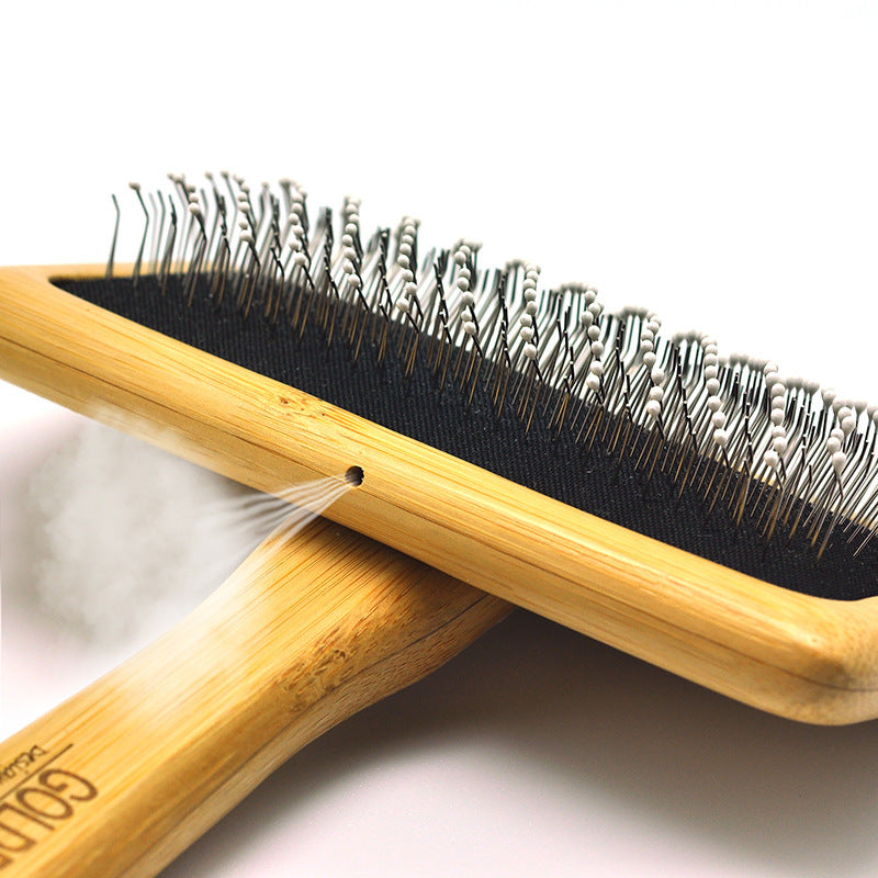JMT-244362 Bamboo Wood Air Cushion Needle Comb for Pet Grooming - Available in Small, Medium, and Large Sizes