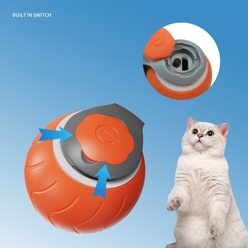 JMT-244426 Interactive Cat Ball Toy with Dual Speed Adjustment & USB Rechargeable Battery for Indoor Play