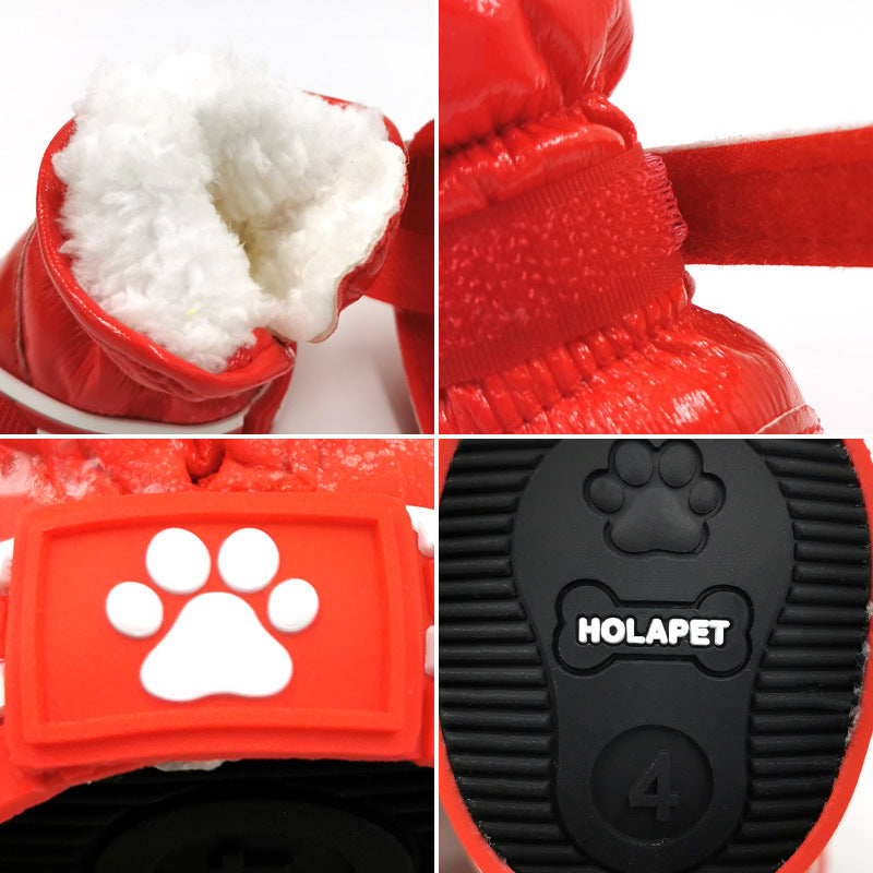 JMT-244746 Cotton Dog Ski Boots - Waterproof, Non-Slip, Warm, and Wear-Resistant Shoes for Pets