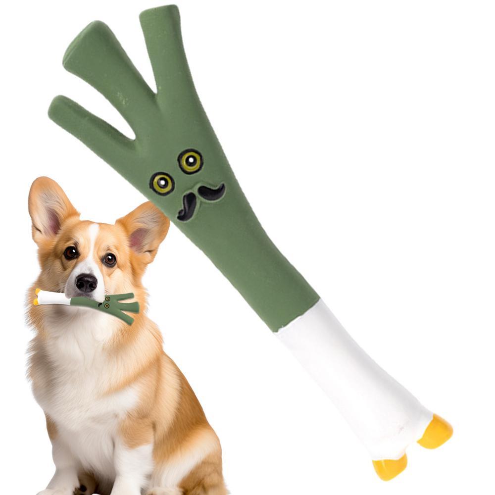 JMT-245258 Cartoon Vegetable Dog Chew Toys - Latex Onion and Eggplant Teething Toy for Puppies, Durable and Reusable