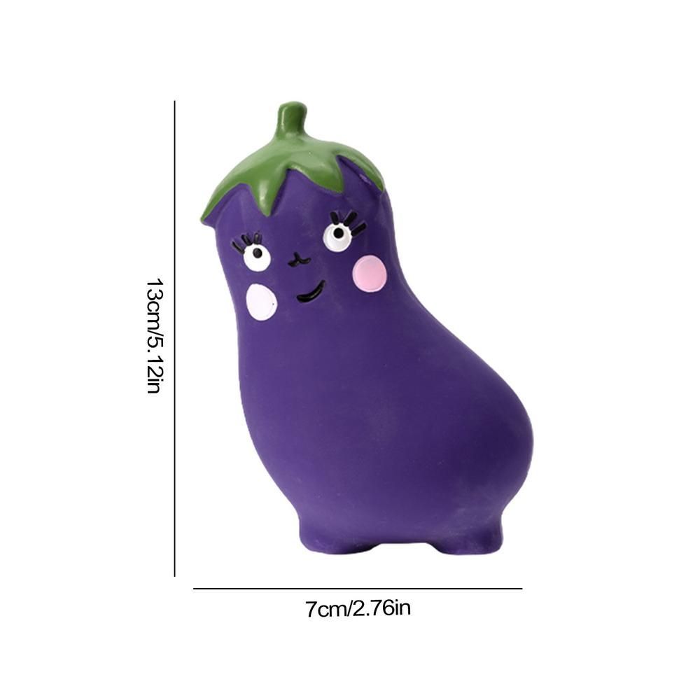 JMT-245258 Cartoon Vegetable Dog Chew Toys - Latex Onion and Eggplant Teething Toy for Puppies, Durable and Reusable
