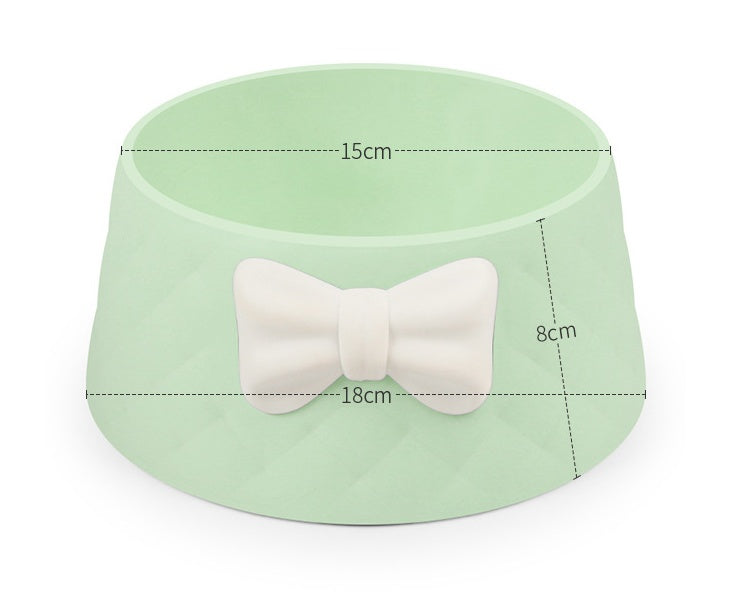 JMT-245450 Bow Rhombus Cat Bowl in Pink, Green, Grey, and Mixed Colors - Durable PP Material