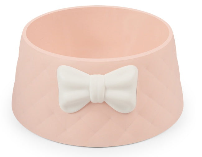 JMT-245450 Bow Rhombus Cat Bowl in Pink, Green, Grey, and Mixed Colors - Durable PP Material