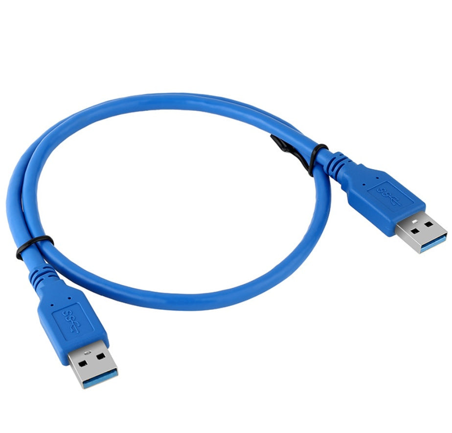 JMT-245450 USB 3.0 A Male to A Male Data Transfer Cable, 60CM, Blue/Black, High-Speed Connection