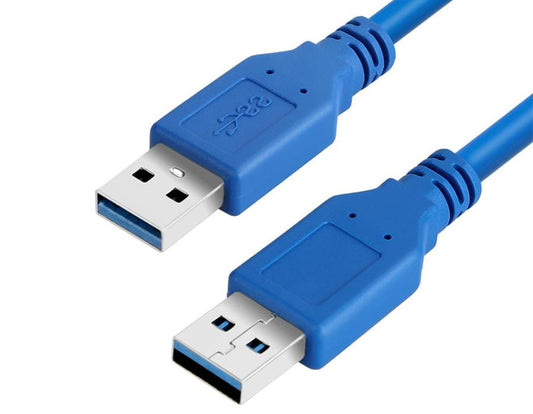 JMT-245450 USB 3.0 A Male to A Male Data Transfer Cable, 60CM, Blue/Black, High-Speed Connection