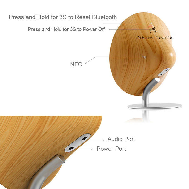 JMT-245450 Wooden Bluetooth 4.2 Wireless Speaker with Subwoofer and USB Interface