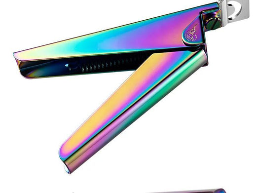 JMT-245514 Stainless Steel U-Shaped Nail Clipper for Gel and False Nails in Rainbow Gold and Silver Finish