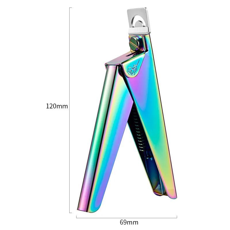 JMT-245514 Stainless Steel U-Shaped Nail Clipper for Gel and False Nails in Rainbow Gold and Silver Finish