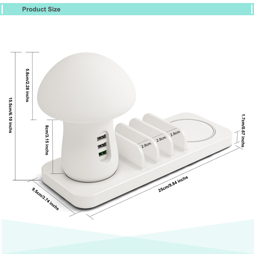 JMT-245962 Multi-Port USB Wireless Charging Desk Lamp with Mobile Phone Holder - Fast Charging 10W