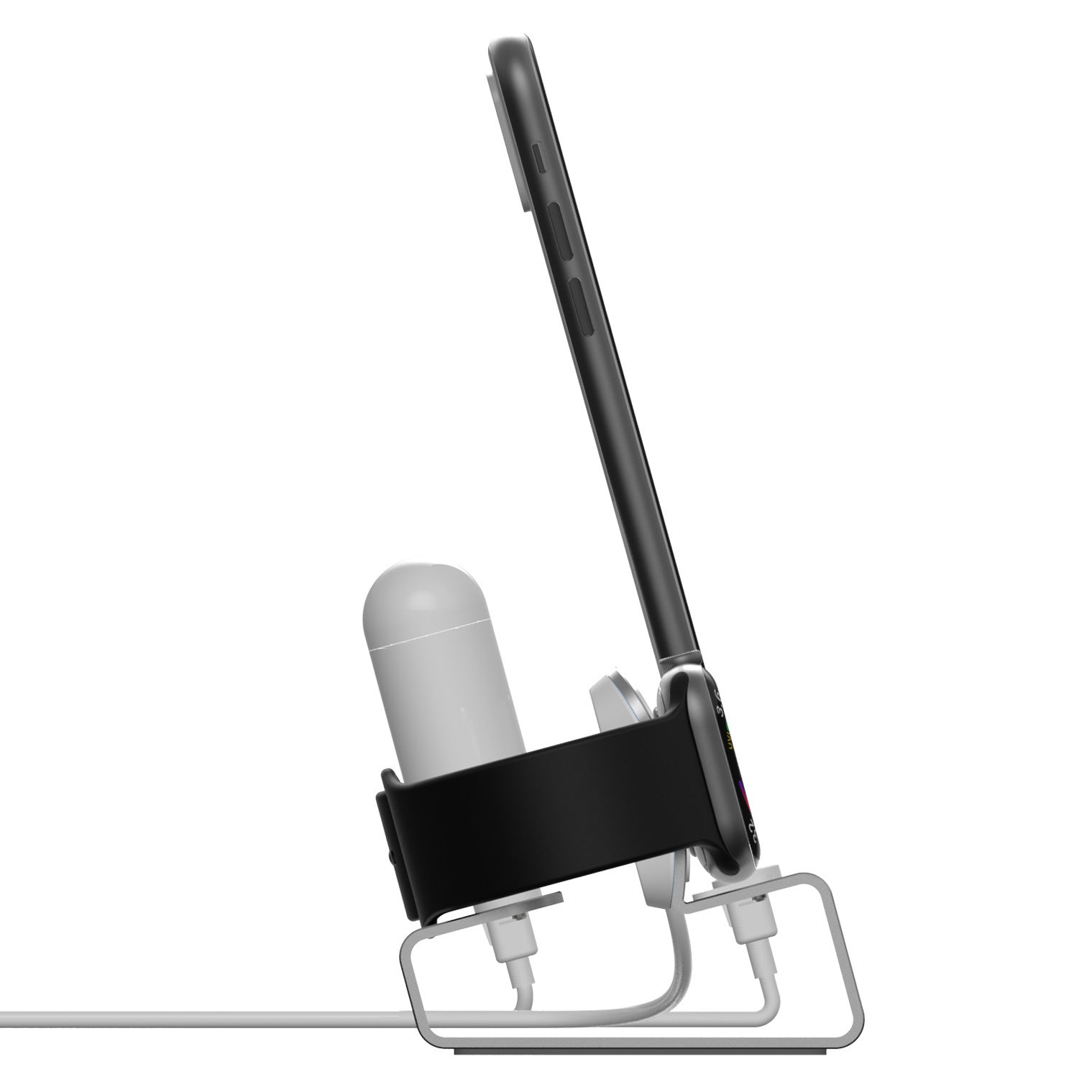 JMT-246282 Three-in-One Aluminum Alloy Charging Stand for iPhone, Apple Watch, and AirPods