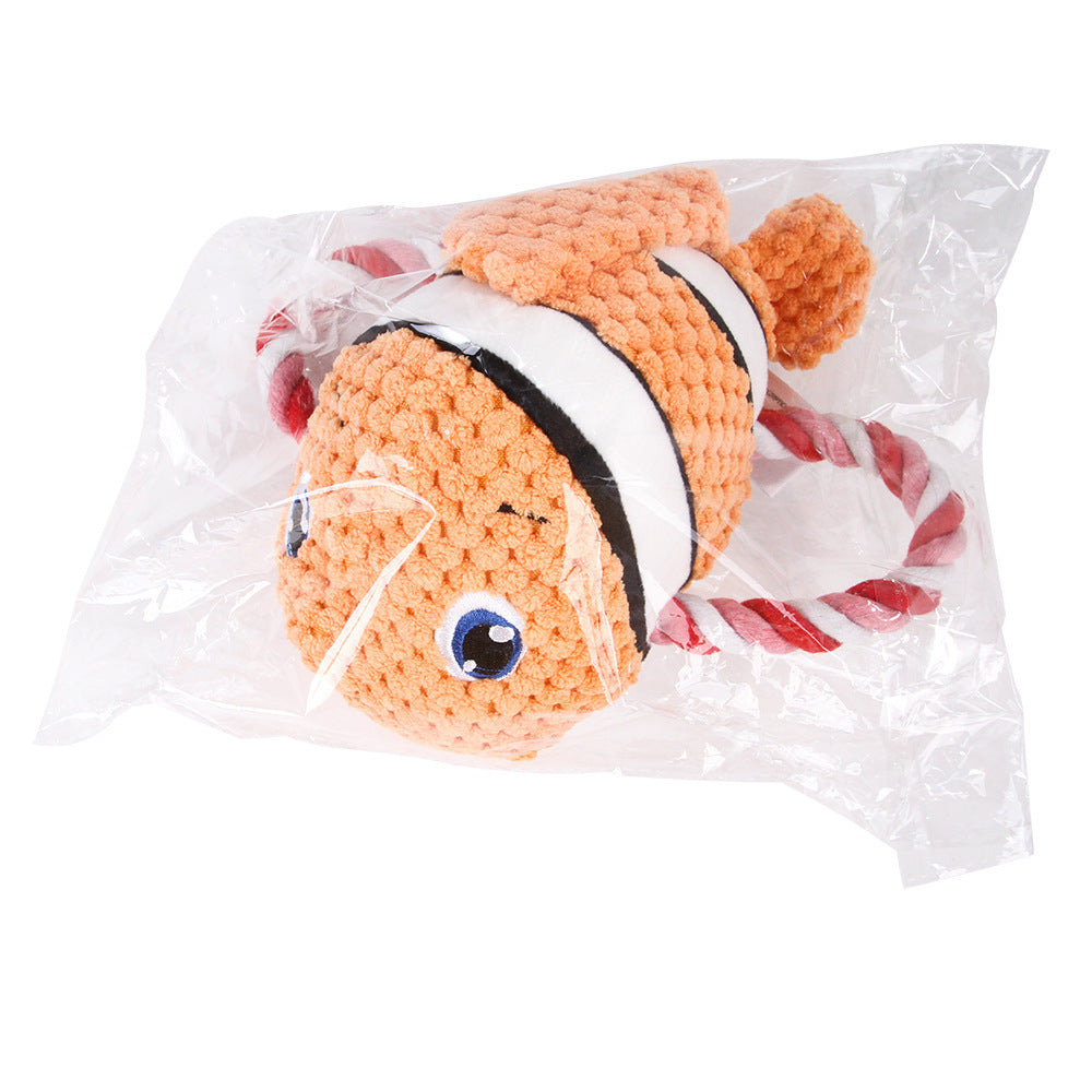 JMT-246410 Plush Molar Chew Toys for Small to Medium Dogs – Shark, Clownfish, Turtle