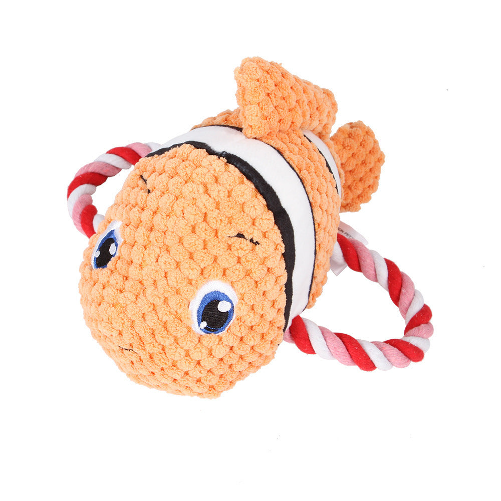 JMT-246410 Plush Molar Chew Toys for Small to Medium Dogs – Shark, Clownfish, Turtle