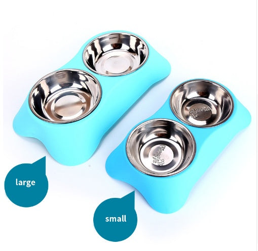 JMT-246602 Eco-Friendly Silicone Dog Bowl Set - Non-Toxic, Non-Slip, Easy to Clean, Stainless Steel Inner, Perfect for Food and Water