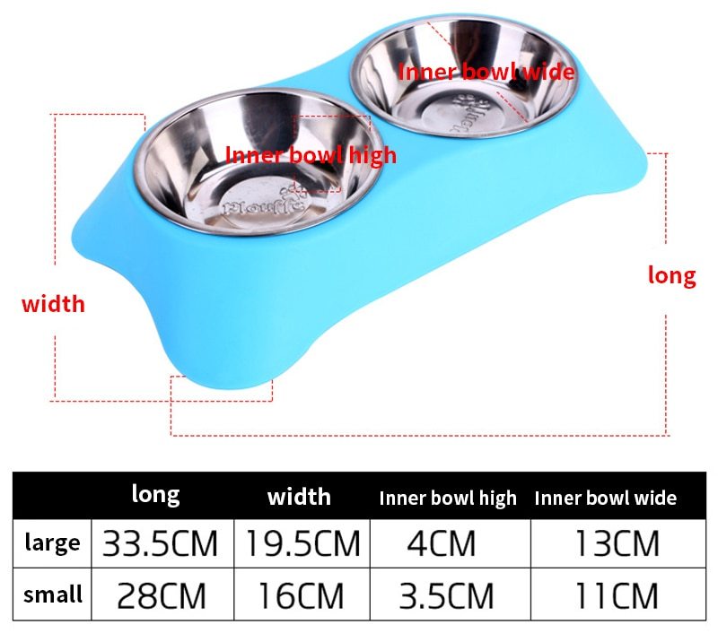 JMT-246602 Eco-Friendly Silicone Dog Bowl Set - Non-Toxic, Non-Slip, Easy to Clean, Stainless Steel Inner, Perfect for Food and Water