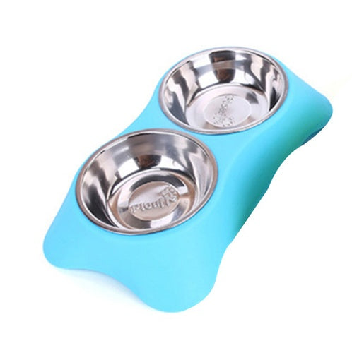 JMT-246602 Eco-Friendly Silicone Dog Bowl Set - Non-Toxic, Non-Slip, Easy to Clean, Stainless Steel Inner, Perfect for Food and Water