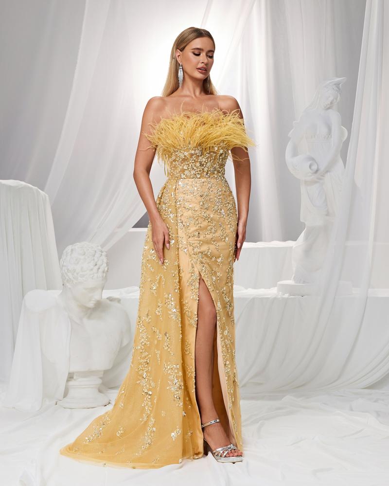 JMT-246666 Elegant Orange Evening Gown for Women - SH0101