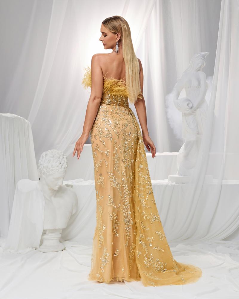 JMT-246666 Elegant Orange Evening Gown for Women - SH0101