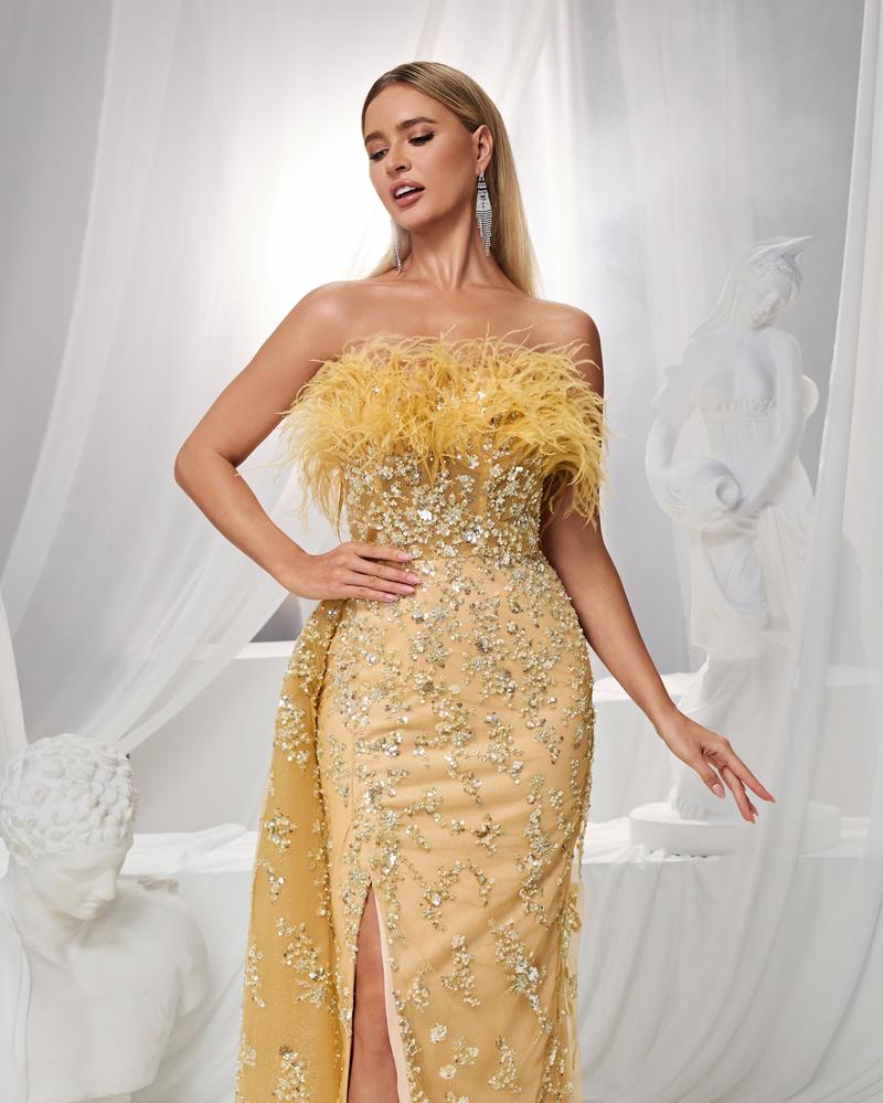 JMT-246666 Elegant Orange Evening Gown for Women - SH0101