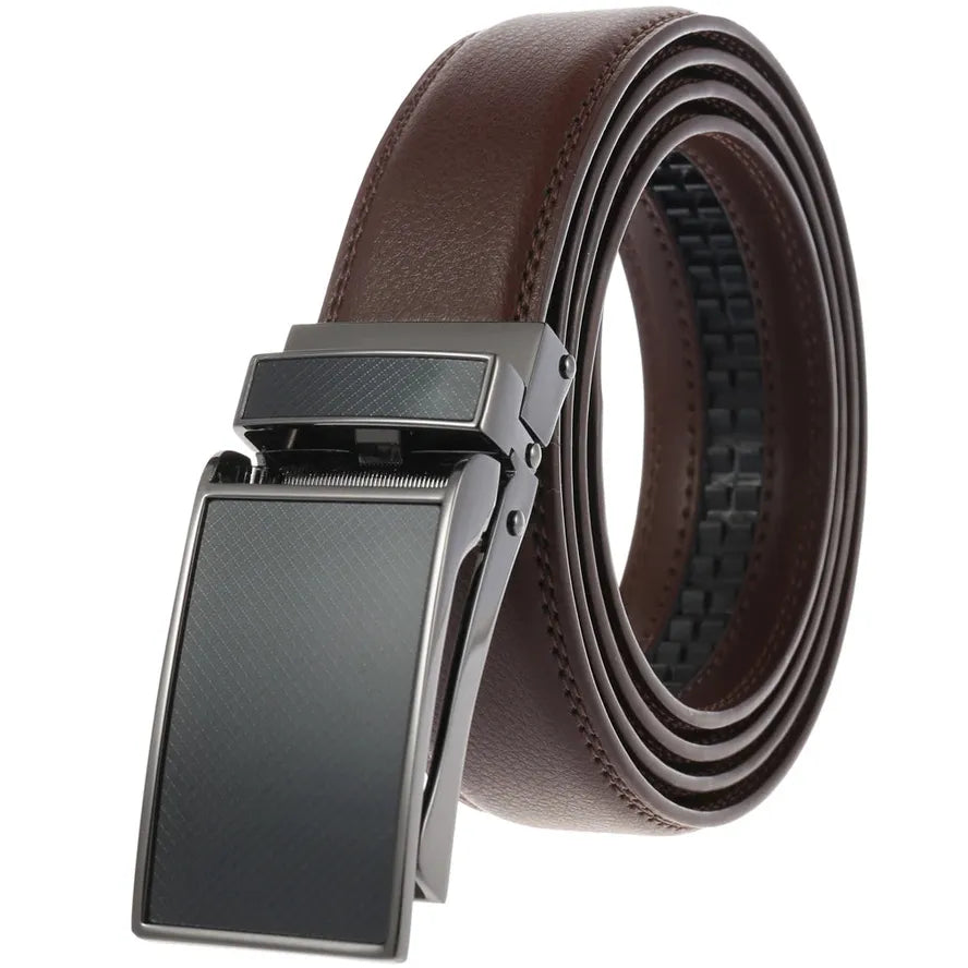 JMT-247178 Fashionable Automatic Buckle Genuine Leather Belt for Men