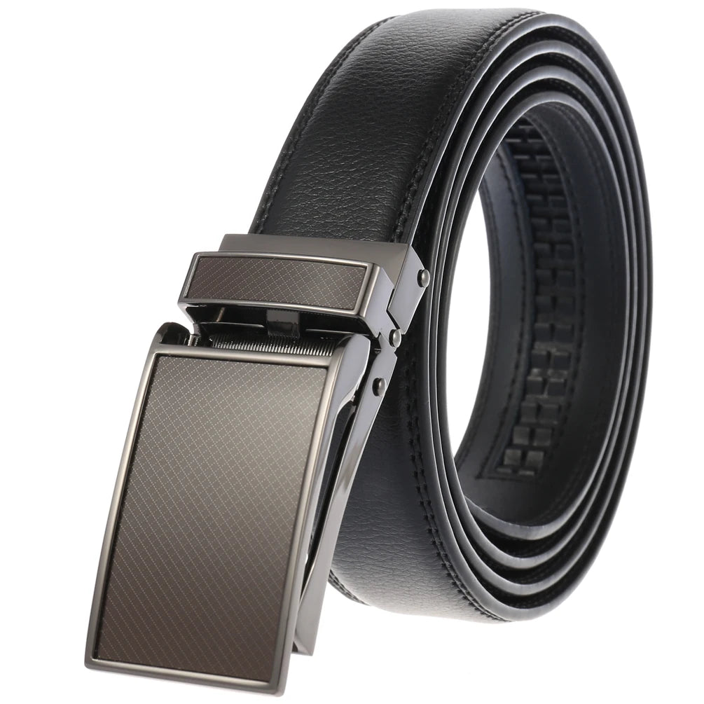 JMT-247178 Fashionable Automatic Buckle Genuine Leather Belt for Men