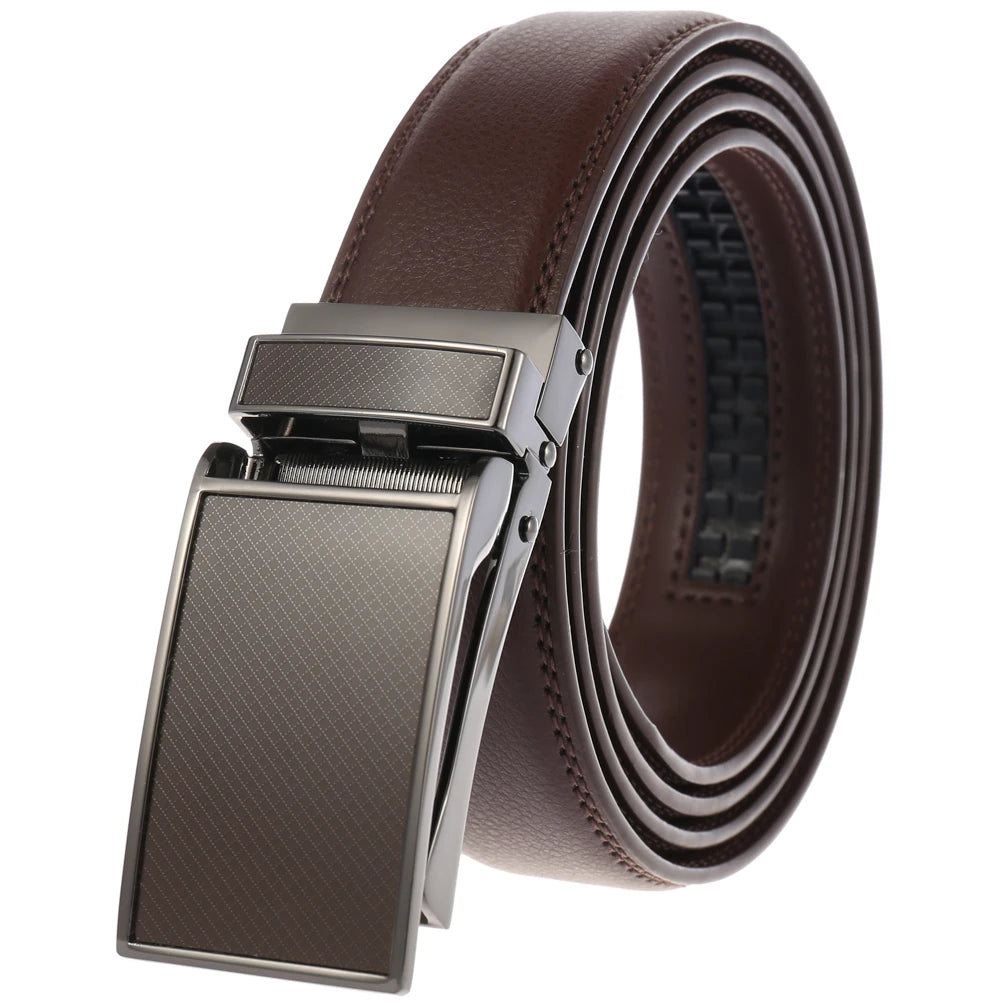 JMT-247178 Fashionable Automatic Buckle Genuine Leather Belt for Men