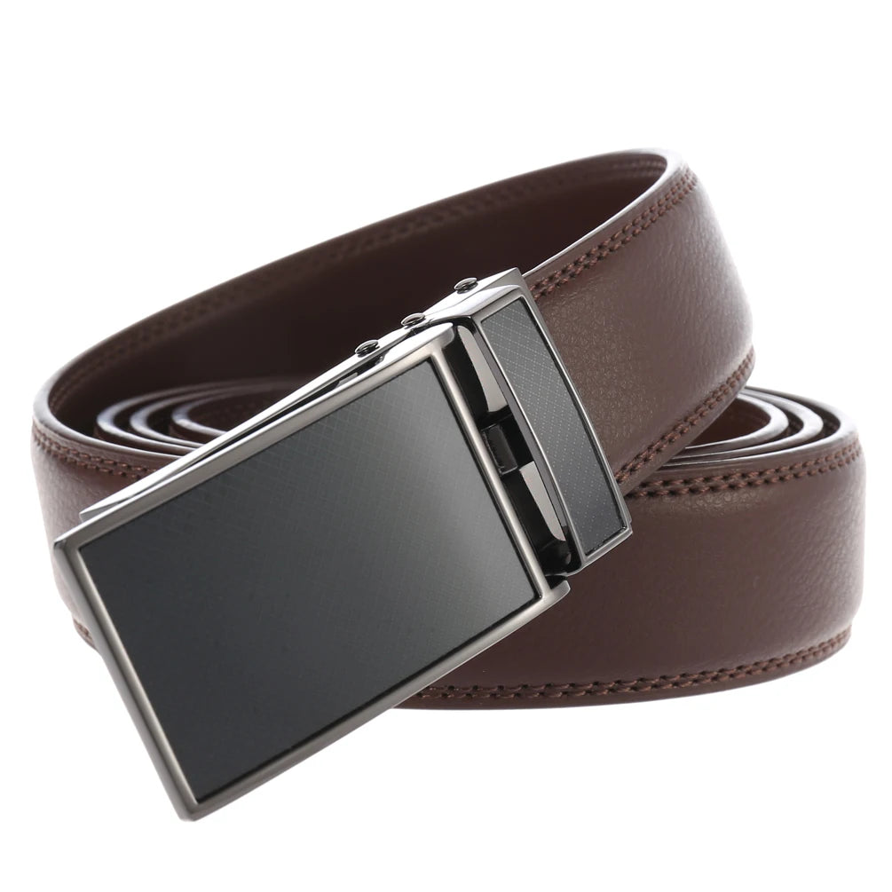 JMT-247178 Fashionable Automatic Buckle Genuine Leather Belt for Men
