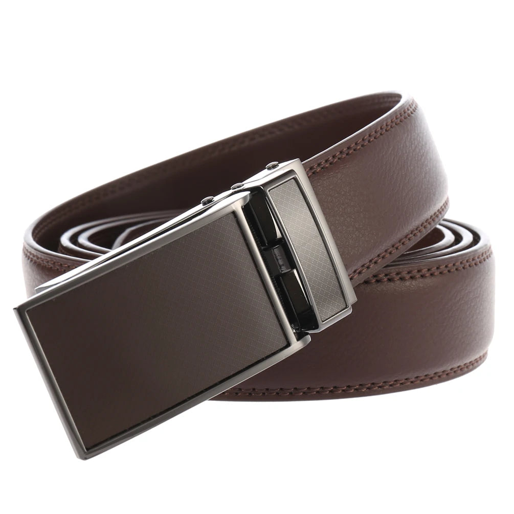 JMT-247178 Fashionable Automatic Buckle Genuine Leather Belt for Men