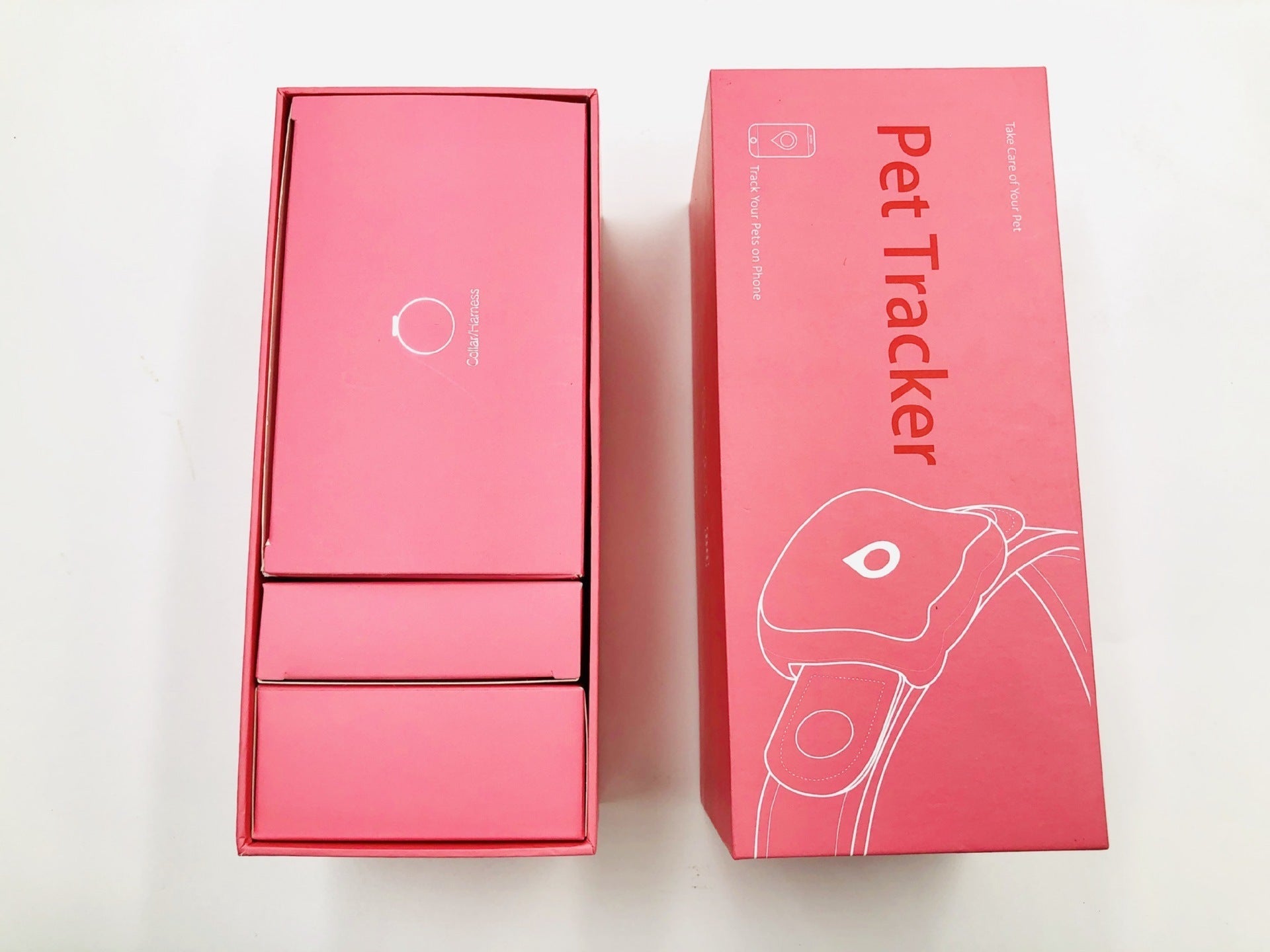 JMT-247242 Smart Pet Location Tracker Collar with GPS – Pink Fabric Design, Includes Charger and Carrier