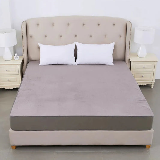 JMT-247498 Soft Coral Fleece Waterproof Mattress Protector with Fitted Sheet and Pillowcase
