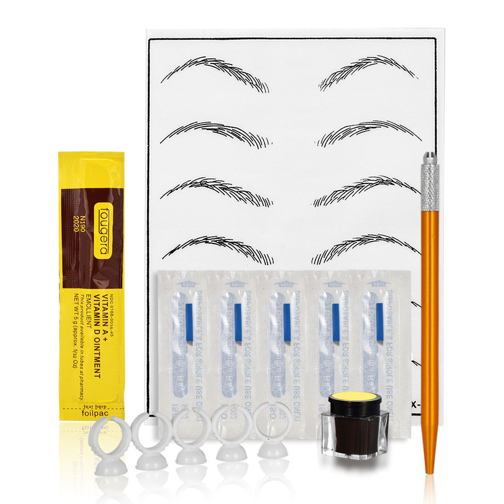 JMT-247562 Golden Practice Leather Eyebrow Tattoo Suit - Small Pointed Design WMTZ0092_01 & WMTZ0092_02