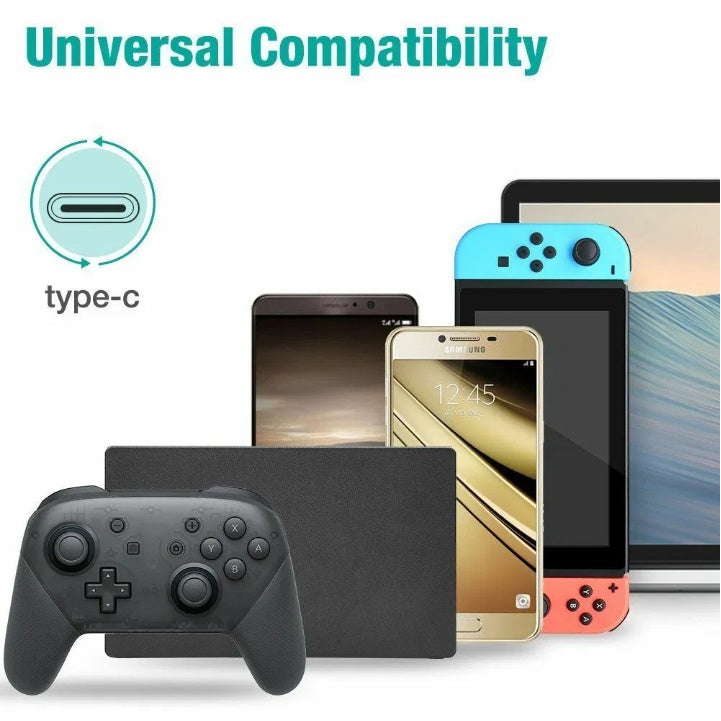JMT-247754 AC Power Supply Adapter for Nintendo Switch - 5ft USB-C Charger with 2.4A Output, Worldwide Compatibility